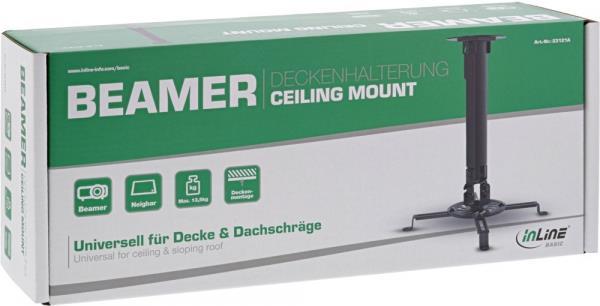 InLine Basic Beamer Deckenhalterung - 38-58cm - max. 13,5kg (23121A)