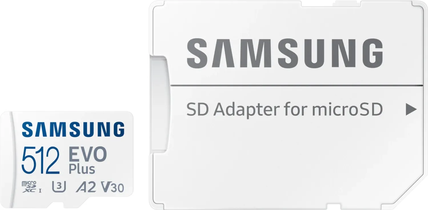 Samsung EVO PLUS microSD 512GB 2024 inkl. SD Adapter Speicherkarte UHS-I U3 Full HD & 4K UHD - Micro SD (MB-MC512SA/EU)