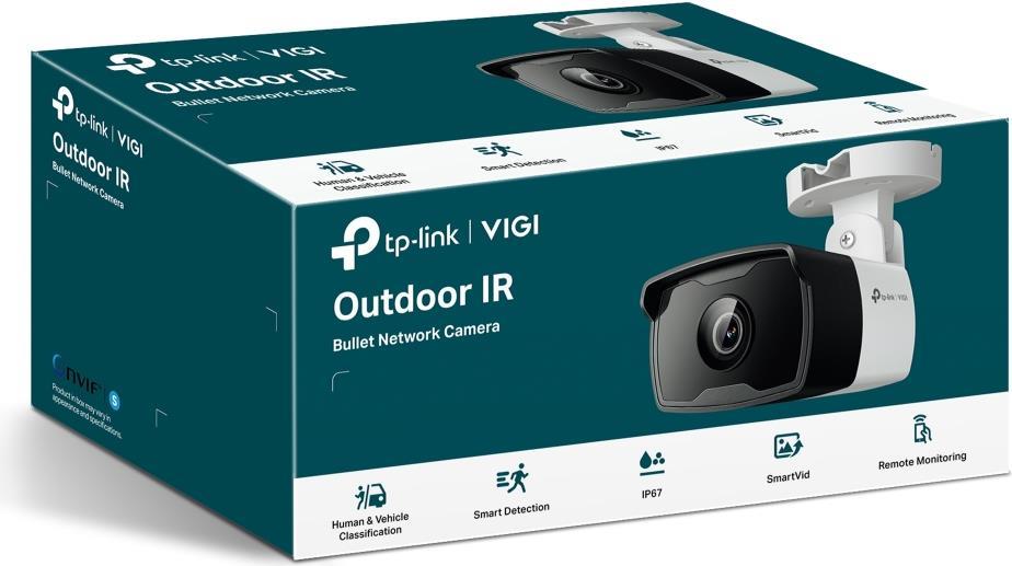 TP-Link VIGI C340I V1 - Netzwerk-Überwachungskamera - Bullet - Außenbereich - wetterfest - Farbe (Tag&Nacht) - 4 MP - 2560 x 1440 - M12-Anschluss - feste Brennweite - LAN 10/100 - H.264, H.265, H.265+, H.264+ - Gleichstrom 12 V / PoE (VIGI C340I(4MM))
