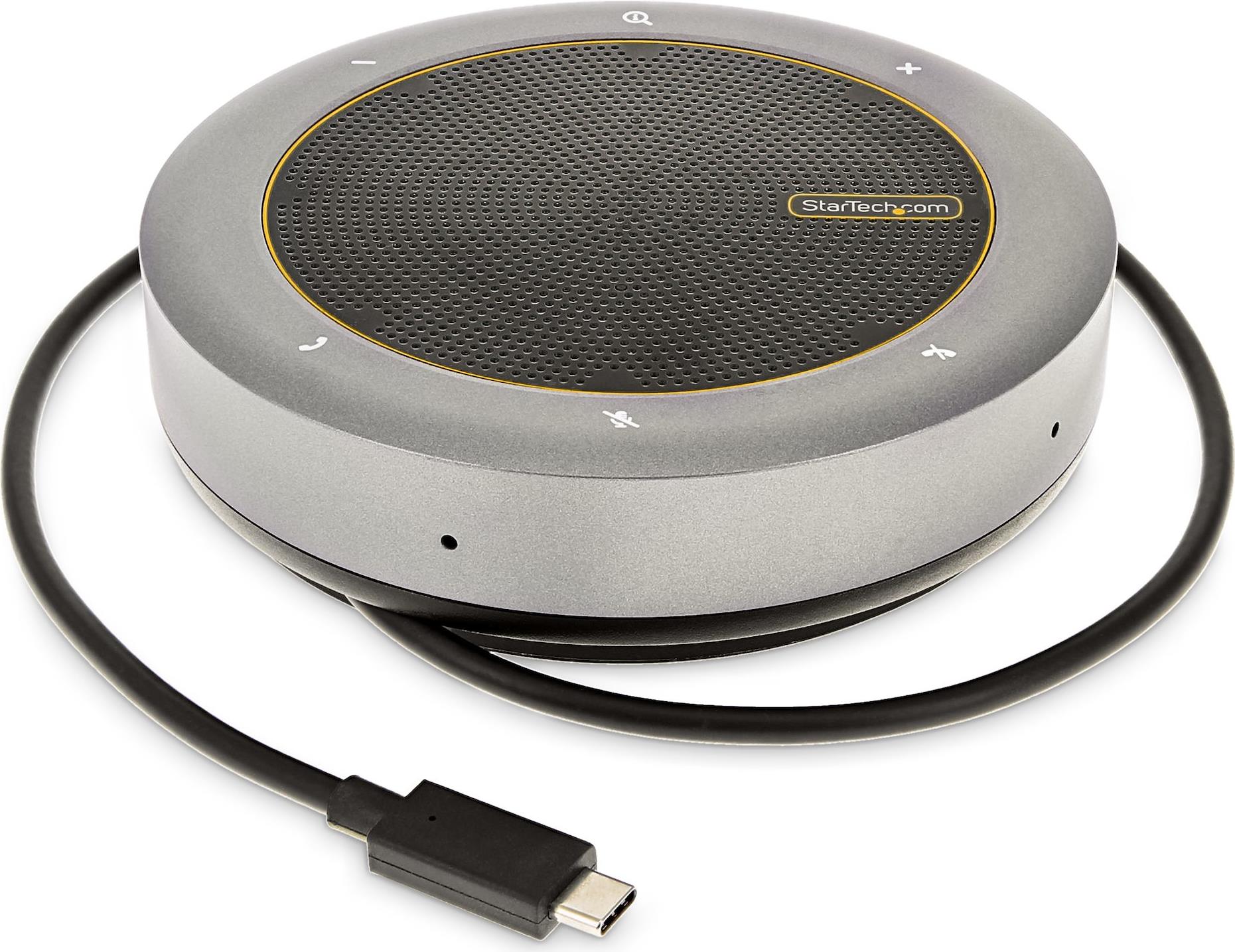 StarTech.com USB-C Conference Speaker Mini Dock, Portable Boardroom Speaker and Multiport Adapter, USB-C to VGA or 4K 60Hz HDMI, 2x USB-A (5Gbps) Hub, Mic/Speaker - Teams/Zoom/Softphone Speakerphone (DKTBRSPMPD) - Mini-Dock - USB-C / Thunderbolt 3 / Thund