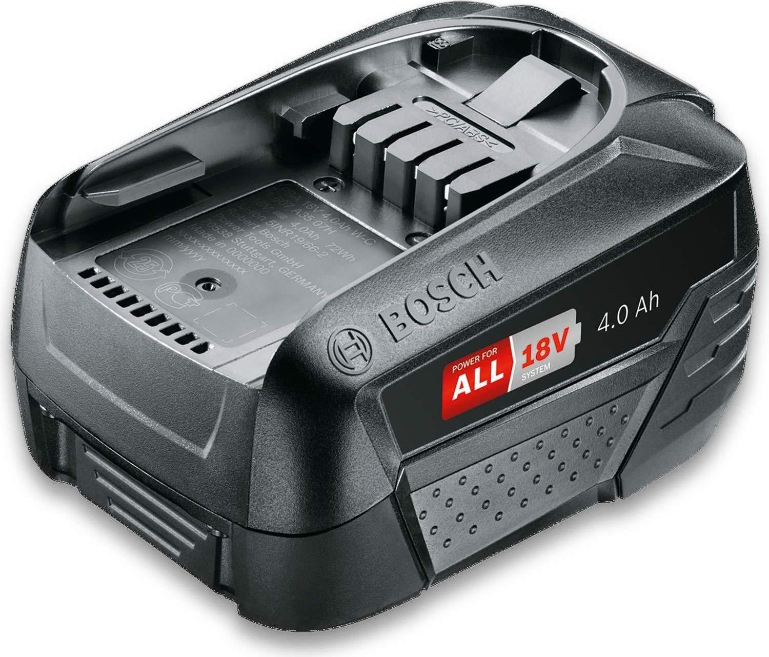 Bosch 1 600 A01 1T8. Anzahl enthaltener Batterien: 1 Stück(e). Zweck: Elektrowerkzeug, Batteriekapazität: 4000 mAh, Batterietechnologie: Lithium-Ion (Li-Ion), Batteriespannung: 18 V, Produktfarbe: Schwarz (1600A011T8)