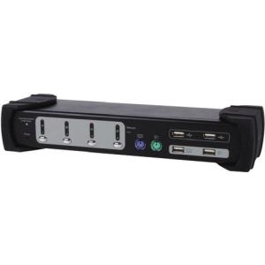 Equip Dual Monitor 4-Port Kombo - KVM-/Audio-/USB-Switch - PS/2, USB - 4 x KVM/Audio - 1 lokaler Benutzer - Desktop