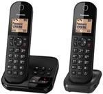 Panasonic KX-TGC422G - Schnurlostelefon - Anrufbeantworter mit Rufnummernanzeige - DECT - Schwarz + zusätzliches Handset (KX-TGC422GB)