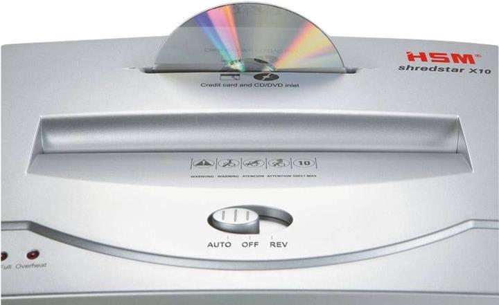 HSM shredstar X10 - Aktenvernichter - Partikelschnitt - Schnittbreite 4 x 35 mm - Auffangbehälter von 21,0 l - weiß (1045111)