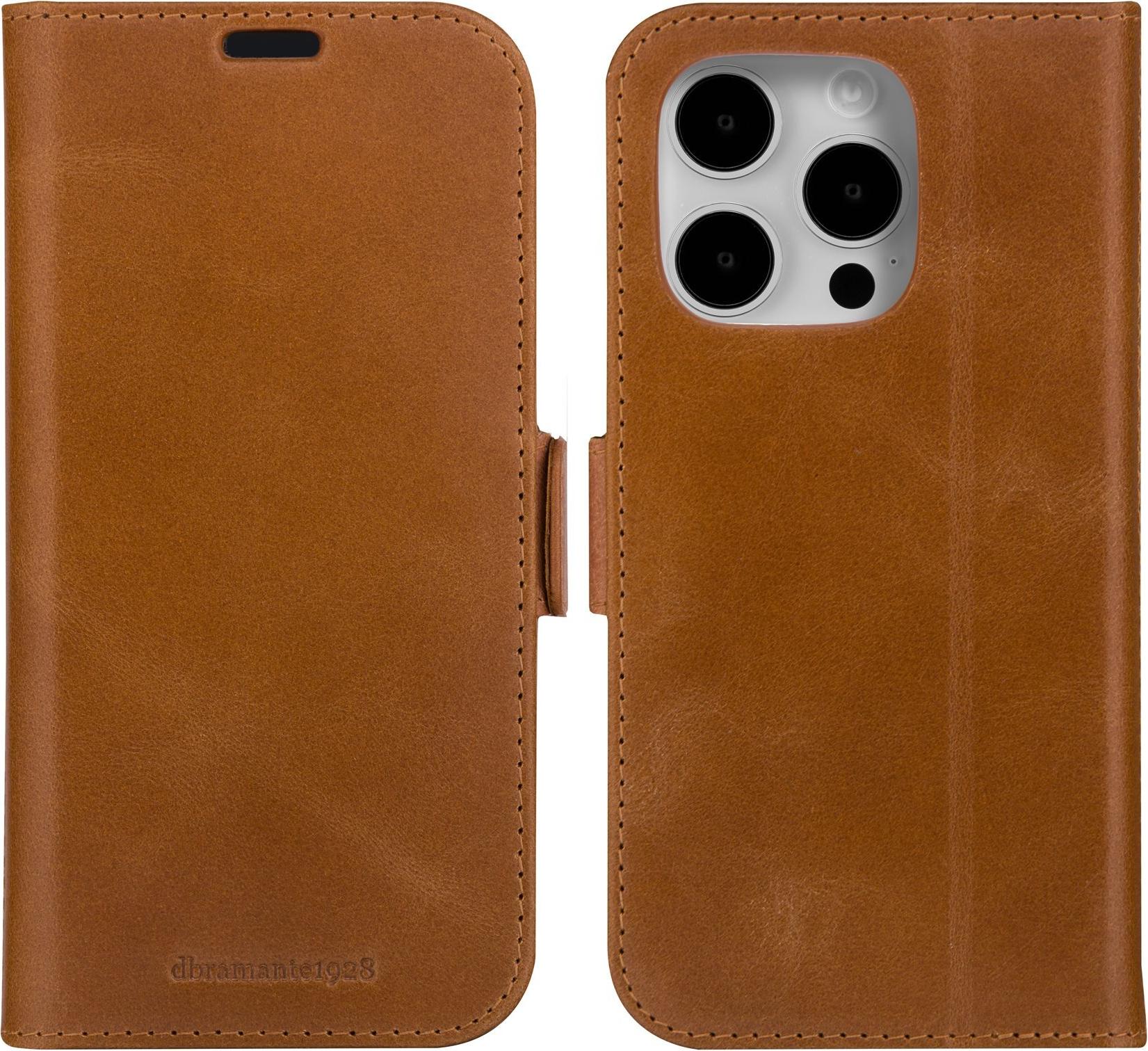 dbramante1928 Copenhagen - Flip-Hülle für Mobiltelefon - genarbtes Leder - Hellbraun - für Apple iPhone 15 Pro (CO61GT001859)