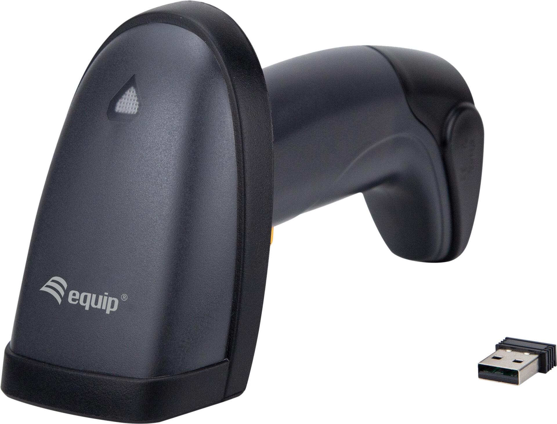 Equip Drahtloser 2D-Barcodescanner - mit Ständer - Tragbares Barcodelesegerät - 1D/2D - LED - Codabar - Code 11 - Code 128 - Code 39 - Code 93 - EAN 128 - EAN-13 - EAN-8 - GS1 DataBar - ISBN - ISSN,... - Datenmatrix - PDF417 - QR Code - Auto-induction - S