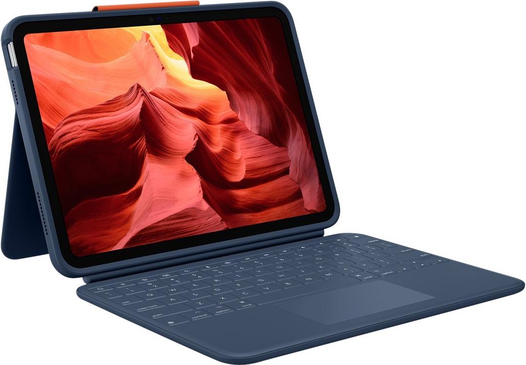 Logitech Rugged Combo 4 Touch - Tastatur und Foliohülle - mit Trackpad - Apple Smart connector - für Apple 10,9-inch iPad (10. Generation) (920-011183)