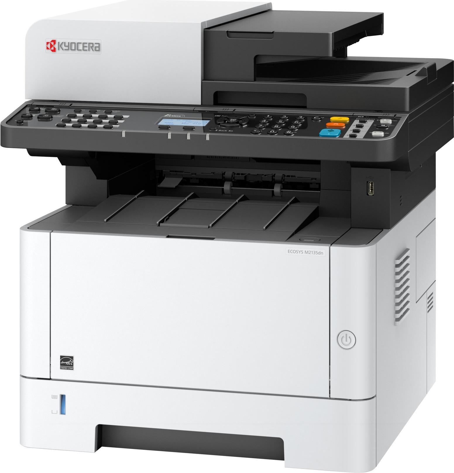 Kyocera ECOSYS M2135dn - Multifunktionsdrucker - s/w - Laser - Legal (216 x 356 mm) (Original) - A4/Legal (Medien) - bis zu 35 Seiten/Min. (Drucken) - 350 Blatt - 33.6 Kbps - USB 2.0, Gigabit LAN, USB-Host (1102S03NL0)