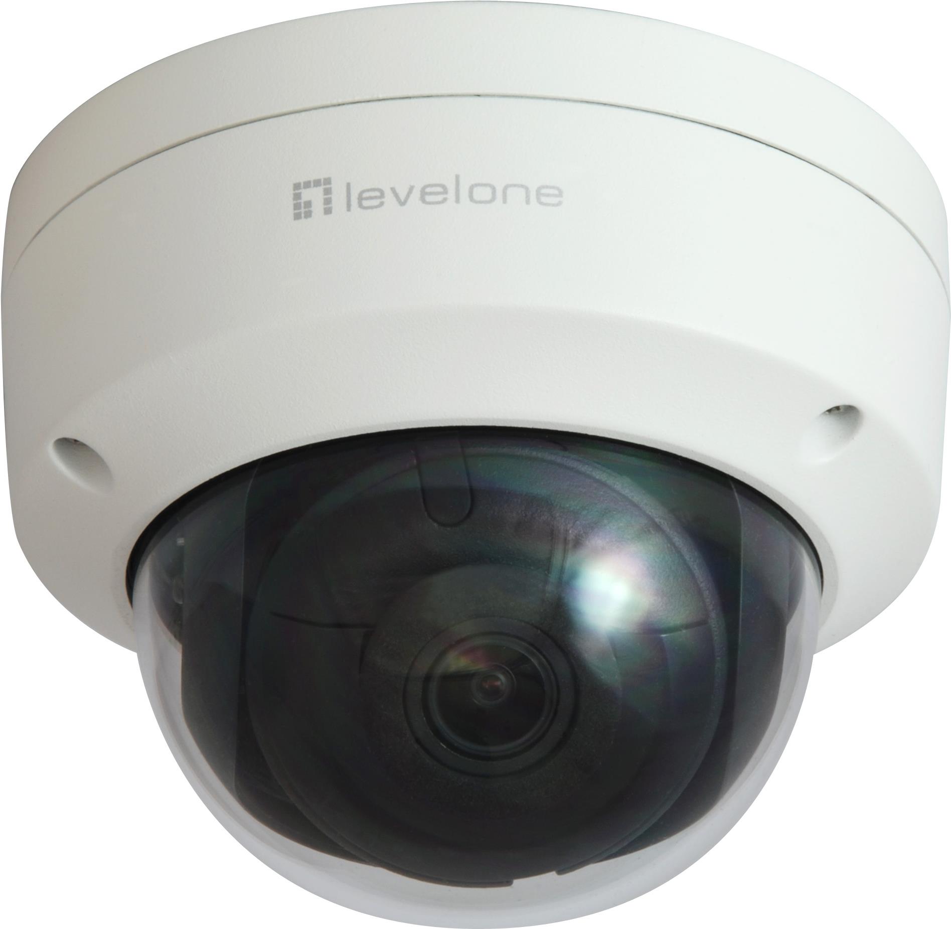 LevelOne GEMINI Feste-Dom-IP-Netzwerk-Kamera - 6 Megapixel - H.265 - 802.3af PoE - IR-LEDs - Innen / Außen - IP-Sicherheitskamera - Innen & Außen - Kabelgebunden - Zimmerdecke - Weiß - Kuppel (FCS-3404)