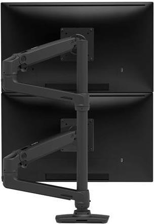 ERGOTRON LX Dual Monitor Arm in Schwarz - Monitor Tischhalterung mit patentierter CF-Technologie für 2 Bildschirme bis 101,60cm (40) , 33cm Höhenverstellung, VESA Standard und (erweiterbar auf 3 oder 4 Monitore) (45-509-224)