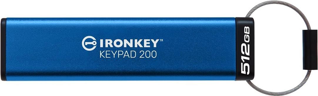 Kingston IronKey Keypad 200 - USB-Flash-Laufwerk - verschlüsselt - 512GB - USB 3,2 Gen 1 (IKKP200/512GB)
