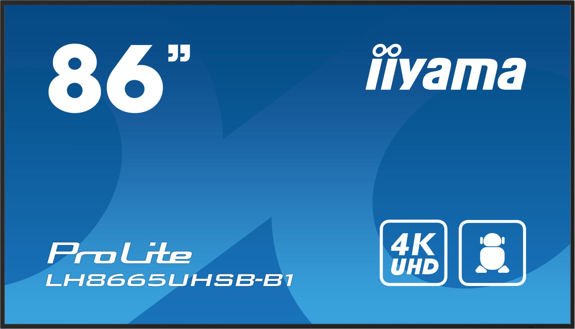 iiyama LH8665UHSB-B1 Signage-Display Kiosk-Design 2,18 m (86) LED WLAN 800 cd/m² 4K Ultra HD Schwarz Eingebauter Prozessor Android 11 24/7 [Energieklasse E] (LH8665UHSB-B1)