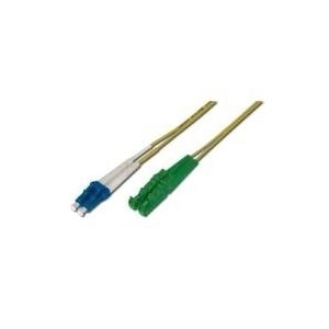 Digitus ASSMANN - Patch-Kabel - E2000/APC Single Mode (M) - bis - LC/PC Single Mode (M) - 1 m - Glasfaser - 9 / 125 Mikron - OS2 - halogenfrei, 8-Grad-Anschluss - Gelb (AL-9E2000LC-01I)