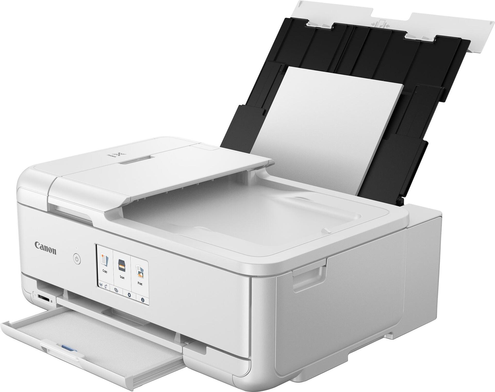 Canon PIXMA TS9551Ca - Multifunktionsdrucker - Farbe - Tintenstrahl - A4 (210 x 297 mm), Legal (216 x 356 mm) (Original) - A3 (Medien) - 200 Blatt - USB 2,0, LAN, Wi-Fi(n) - weiß (2988C056)