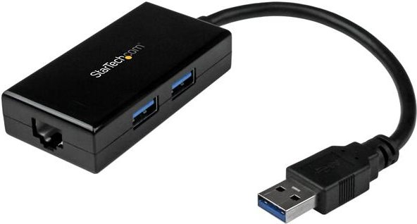 StarTech .com USB 3.0 auf Gigabit Netzwerk Adapter mit 2 Port USB Hub - Native Treiber-Unterstützung (Windows, Mac und Chrome OS) - Netzwerkadapter Rüsten Sie Ihr Tablet, Ultrabook oder Laptop mit leistungsfähigem Netzwerkzugriff aus, selbst wenn kein int