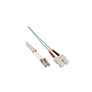 InLine - Patch-Kabel - LC Multi-Mode (M) zu SC multi-mode (M) - 15,0m - Glasfaser - Duplex - 50/125 Mikrometer - OM3 - halogenfrei - Türkis (88649O)