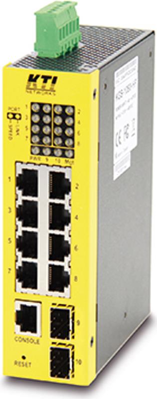 KTI KGS-1060-HP 10-Port Ind.Giga PoE-Sw. DIN Rail, 8x RJ45, 2x 100/1000SFP (KGS-1060-HP)