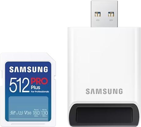 Samsung PRO Plus MB-SD512SB - Flash-Speicherkarte - 512GB - Video Class V30 / UHS-I U3 / Class10 - SDXC UHS-I - weiß (MB-SD512SB/WW)