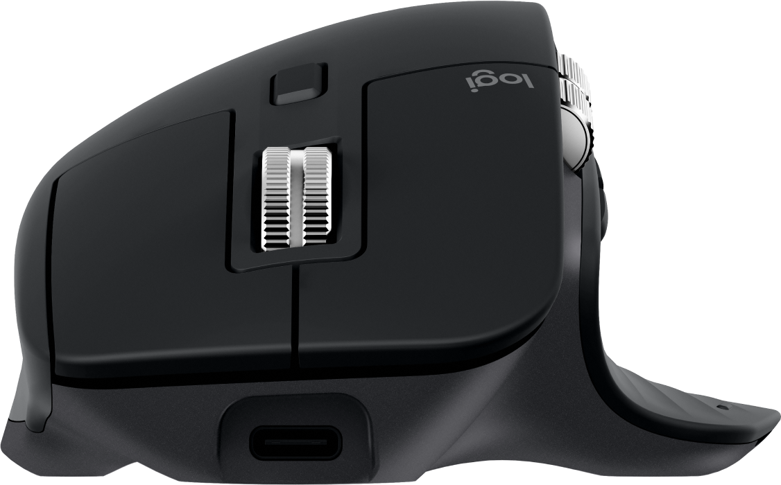 Logitech MX Master 3S Performance Wireless Mouse - Maus - ergonomisch - optisch - kabellos - Bluetooth, 2,4 GHz - Logitech Logi Bolt USB-Receiver - Schwarz (910-006556)
