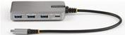 StarTech.com 4-Port USB-C Hub with USB-C DP Alt Mode Video Output 4K 60Hz, 3x USB-A, 1x USB-C, 100W Power Delivery Pass-Through, USB 3,2 Gen 2 (10Gbps), Portable USB Type-C to USB Type-A/C - 1ft (30cm) Host Cable (HB31C3A1CDPPD3) - Hub - 1 x USB-C + 3 x U