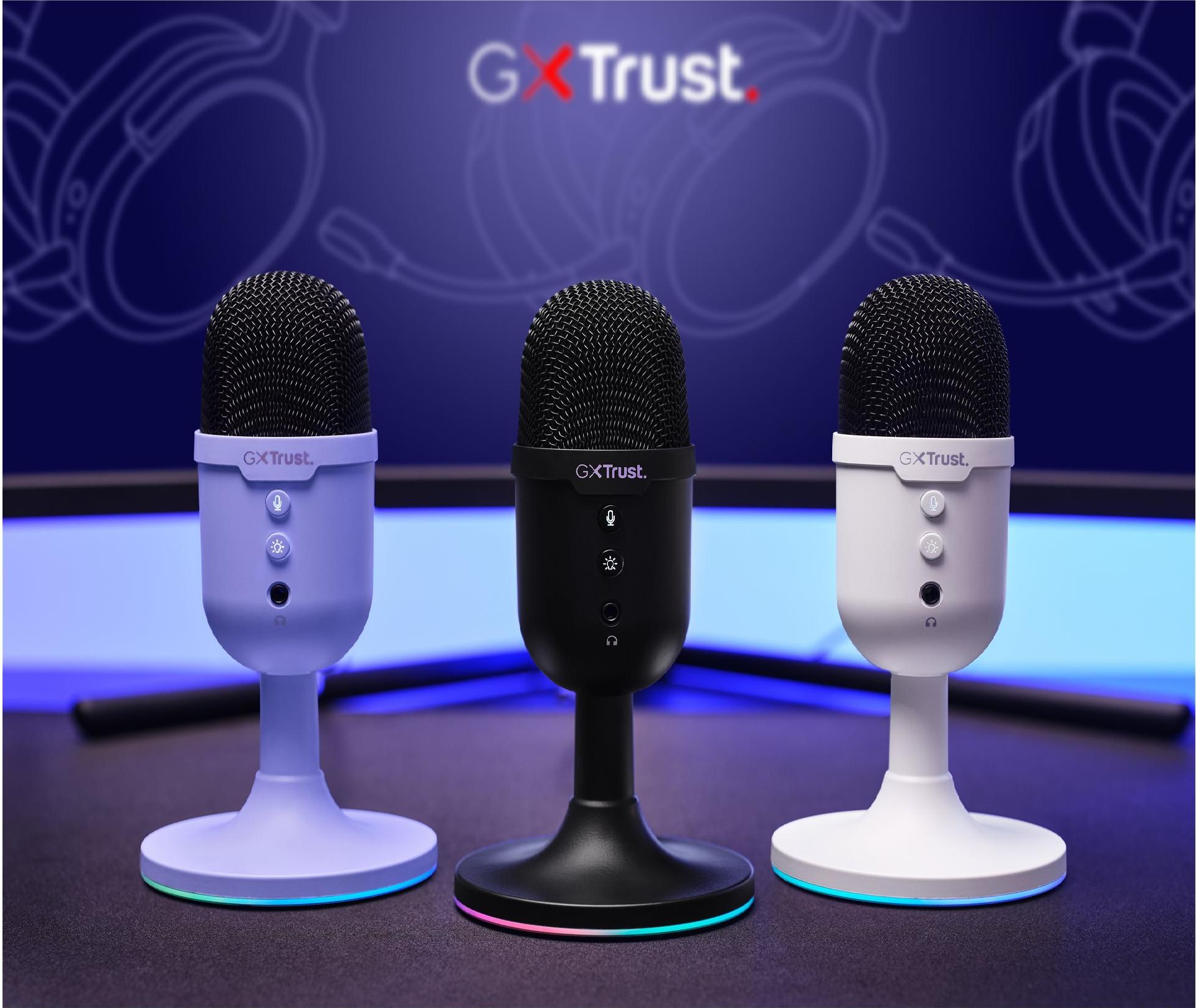 Trust Gaming GXT234W Yunix USB Mikrofon Kompaktes USB-Gaming-Mikrofon für Streaming & Content-Erstellung, weiß (25374)
