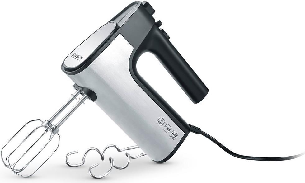 Severin HM 3841 Handmixer, ca. 500 W, stufenloser Leistungsregler, Ultra-Silent dank DC Motor, Turbostufe, 2 Rührbesen, 2 Knethaken (HM3841)