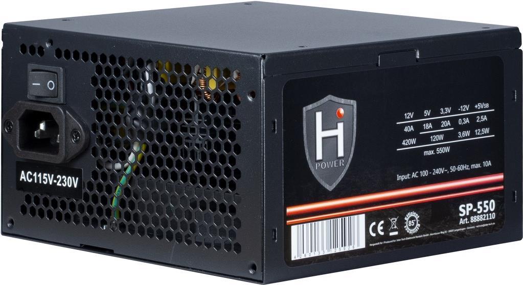 Inter-Tech HIPOWER SP-550 Netzteil 550 W 20+4 pin ATX ATX Schwarz (88882110)