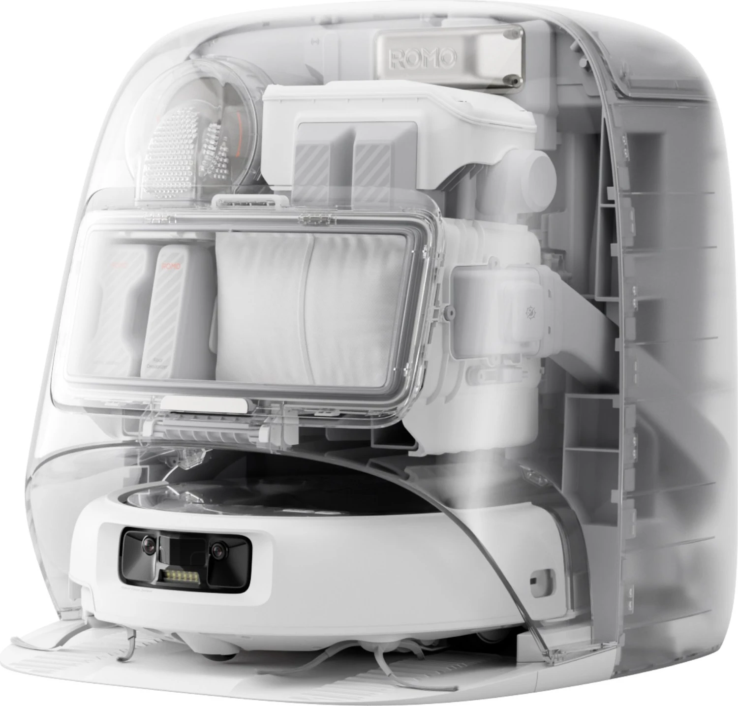 DJI ROMO P Saug- und Wischroboter - 25.000 Pa - Transparentes Design -Basisstation - Kompatibel mit DJI ROMO P