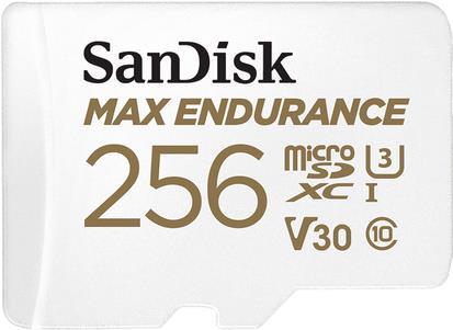 SanDisk Max Endurance - Flash-Speicherkarte (microSDXC-an-SD-Adapter inbegriffen) - 256GB - Video Class V30 / UHS-I U3 / Class10 - microSDXC UHS-I (SDSQQVR-256G-GN6IA)
