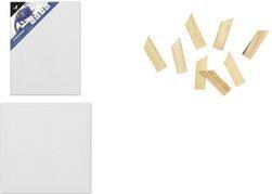 kangaro Keilrahmen, (B)200 x (T)16 x (H)200 mm, weiß Tuch aus 100% Baumwolle, Stärke: 380 g/qm, 3-lagig gesso - 10 Stück (K-810021)