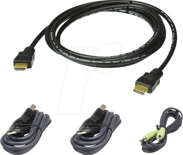 Aten 1,8 M USB HDMI Secure KVM Kabel-Set - 1,8 m - HDMI - Schwarz - USB Type-A/3.5mm/HDMI - USB Type-B/3.5mm/HDMI - Männlich (2L-7D02UHX4)