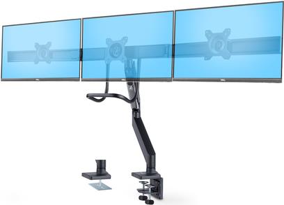 StarTech.com Crossbar Triple Monitor Desk Mount, VESA 75x75/100x100 - Befestigungskit - einstellbarer Arm - für 3 LCD-Anzeigen - triple monitor mount - Kunststoff, Aluminium, Stahl - Schwarz - Bildschirmgröße: 43.2-68.6 cm (17-27) - Tischmontage (3M1A3SG-