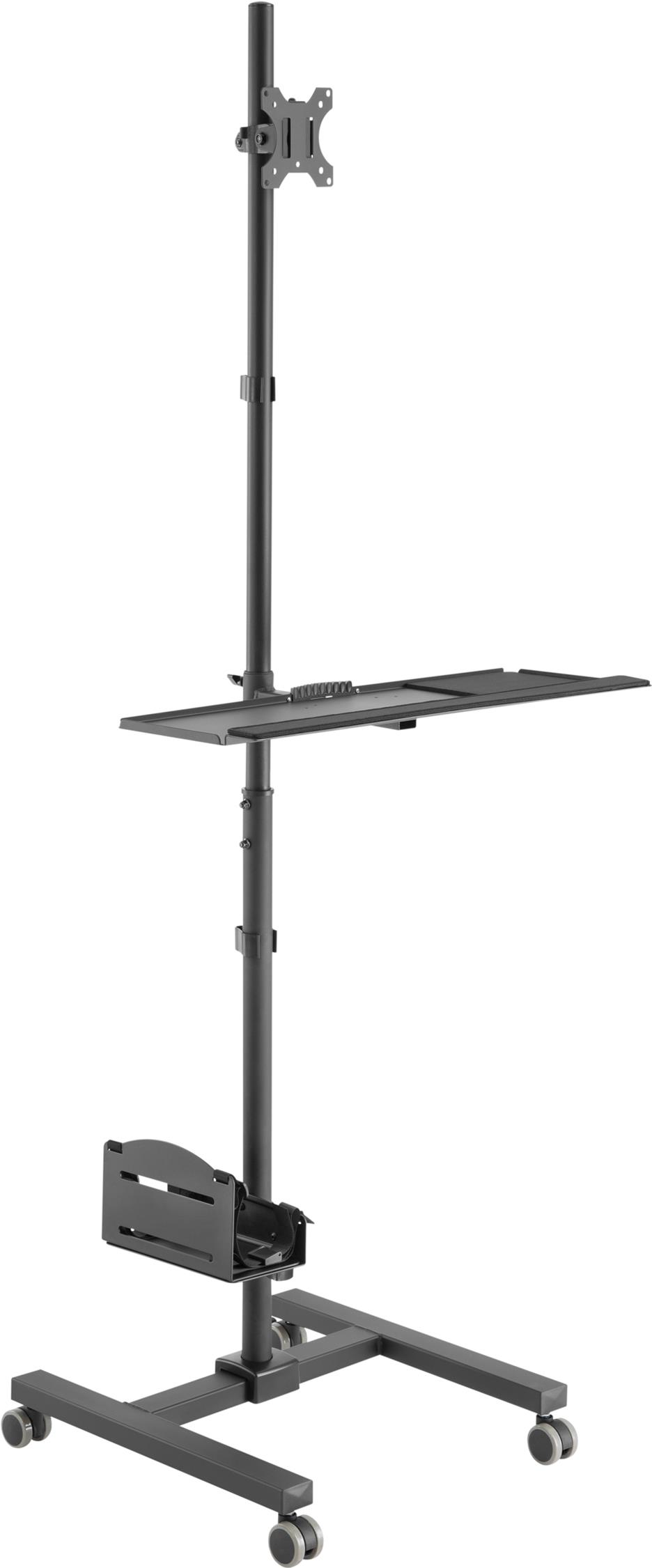 Equip 17-32 Mobile Workstation mit einem Monitor - Multimedia-Wagen - Schwarz - Kunststoff - Edelstahl - PC - 8 kg - 43,2 cm (17) (650171)