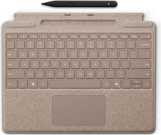 Microsoft Surface Pro Keyboard - Tastatur - mit Trackpad, Beschleunigungsmesser, Surface Slim Pen 2 Ablage- und Ladeschale - QWERTZ - Deutsch/Österreichisch - Dune - mit Slim Pen 2 - für Surface Pro 10, Pro 11, Pro 8, Pro 9, Pro Copilot+ PC, Pro Copilot+ 