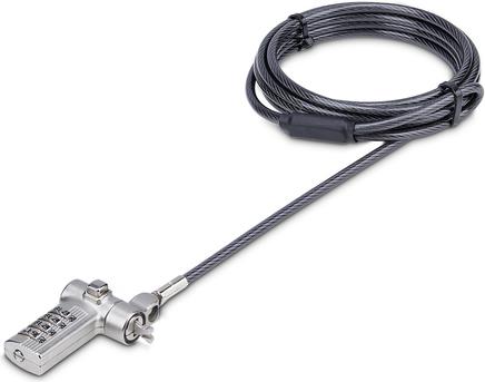 StarTech.com Universal Laptop Lock 6.6ft (2m), Security Cable For Notebook Compatible With Noble Wedge/Nano/K-Slot, Keyless Combination Locking Cable - Anti-Theft Cut-Resistant Steel Cable (UNIVC4D-LAPTOP-LOCK) - Sicherheitskabelschloss - Schwarz, Silber