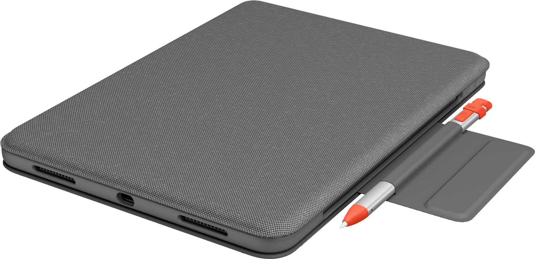 Logitech Folio Touch - Tastatur und Foliohülle - mit Trackpad - hinterleuchtet - Apple Smart connector - QWERTZ - Deutsch - Oxford Gray - für Apple 10.9  iPad Air (4. Generation) (920-009956)