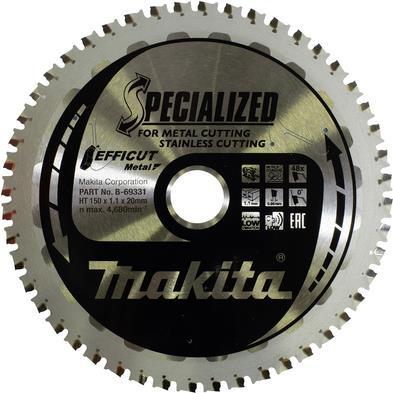 Makita Efficut - Kreissägeblatt - für Metall, Edelstahl, Stahl - 150 mm - 48 Zähne - für Makita DCS553RTJ