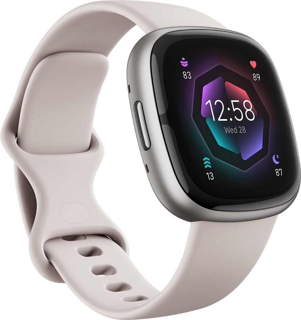 Fitbit Sense 2 Fitness-Smartwatch Weiß/Platin (FB521SRWT)