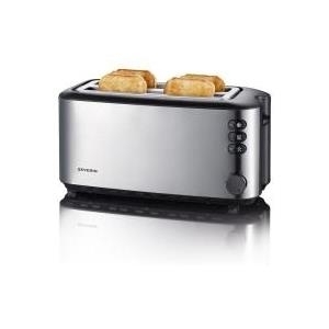 SEVERIN AT 2509 - Toaster - 4 Scheibe - 2 Steckplatz - Edelstahl gebürstet/schwarz