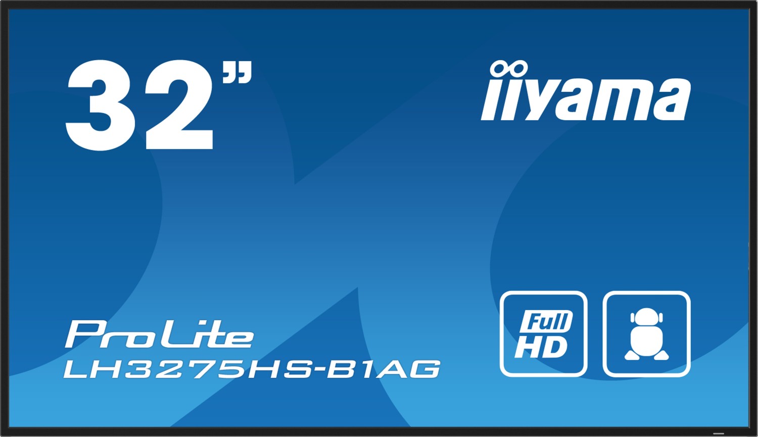 iiyama LH3275HS-B1AG Signage-Display Digital Signage Flachbildschirm 81,3 cm (32) LCD WLAN 500 cd/m² Full HD Schwarz Eingebauter Prozessor Android 11 24/7 (LH3275HS-B1AG)