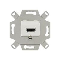 Rutenbeck HDMI Anschlussdose, 1-fach, Unterputz, reinweiß RAL 9010 Ideal zum Verlegen von TV-, Monitor- und Beamer-Anschlusskabeln in Wand und Kabelkanal (170 105 53)