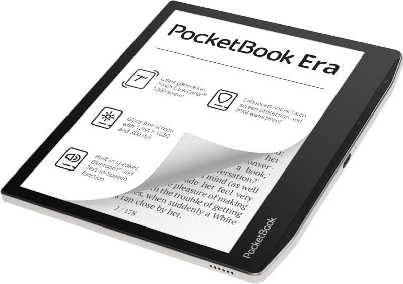 PocketBook 700 Era Silver - 17,8 cm (7) - E Ink Carta - 1264 x 1680 Pixel - ACSM - DOCX - DjVu - PRC - EPUB DRM - MOBI - RTF - FB2 - FB2.ZIP - PDF - CBR - HTM - TXT - CBZ - HTML - CHM,... - MP3 - OGG - PNG - BMP - TIFF - JPEG (PB700-U-16-WW)