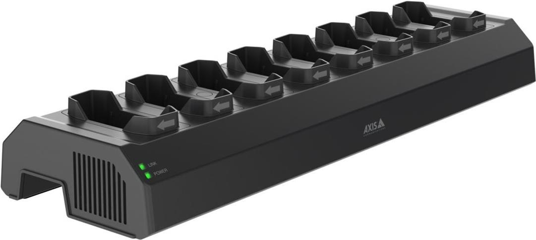 Axis W701 Mk II - Station zum Laden und Synchronisieren - 120 Watt - 8 Ausgabeanschlussstellen (Steckverbinder für Bodycam) - schwarz NCS S 9000-N - Europa - für AXIS W101, W101 Body Worn Camera, W102, W102 Body Worn Camera, W120, W800 (02970-002)