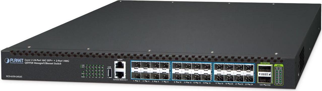 Planet SFP+ Layer 3 Managed Switch XGS-6350-24X2C - Switch - 1 Gbps (XGS-6350-24X2C)