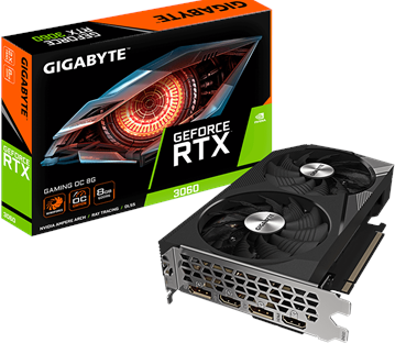 Gigabyte GeForce RTX 3060 GAMING OC 8G rev. 2,0 - OC Edition - Grafikkarten - GF RTX 3060 - 8GB GDDR6 - PCIe 4,0 - 2 x HDMI, 2 x DisplayPort (GV-N3060GAMING OC-8GD 2.0)