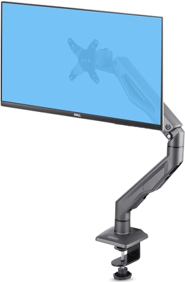 StarTech.com Desk Mount Monitor Arm, Up To 32 Display, C-Clamp, TAA - Befestigungskit (Gelenkarm, C-Klammer) - für Monitor - Kunststoff, Stahl - Schwarz - Bildschirmgröße: 43.2-68.6 cm (17-27) - Tischmontage - TAA-konform (H1M1AG2-MONITOR-ARM)