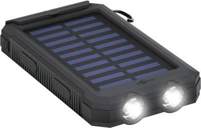 Wentronic goobay Outdoor PowerBank 8,0 - Solar-Powerbank - Li-Pol - 8000 mAh - 29,6 Wh - 2 A - 2 Ausgabeanschlussstellen (2 x USB) - auf Kabel: Micro-USB - Schwarz (49216)