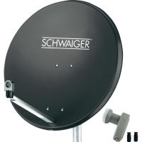 SCHWAIGER SAT Anlage 80 cm 2 Teilnehmer Twin-LNB Anthrazit