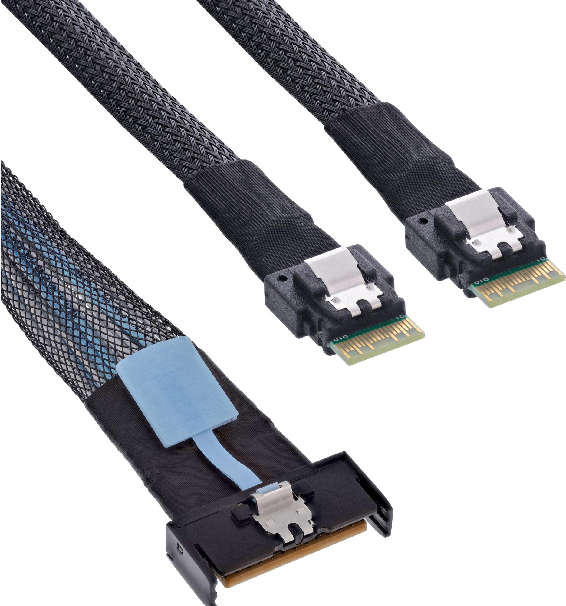 InLine MCIO Kabel x8 Stecker zu 2x 4i SFF-8654 Stecker - Kabel - Digital/Daten (27663A)