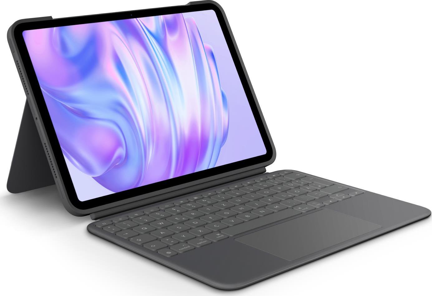 Logitech Combo Touch - Tastatur und Foliohülle - mit Trackpad - hinterleuchtet - Apple Smart connector - QWERTZ - Deutsch - Graphite - für Apple 11-inch iPad Pro M4 Wi-Fi, M4 Wi-Fi + Cellular (920-012770) - Sonderposten